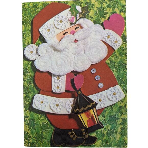 MCM Lot 10 Vintage 1970's EMBOSSED CHRISTMAS CARDS Curly Beard Santa Beaux Arts - Picture 2 of 9